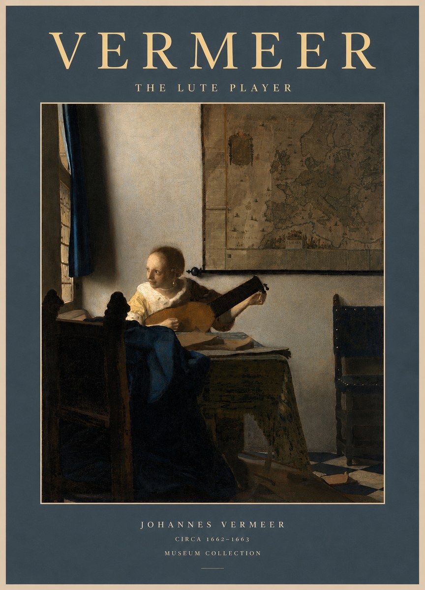 Vermeer The Lute Player No2 - Juliste