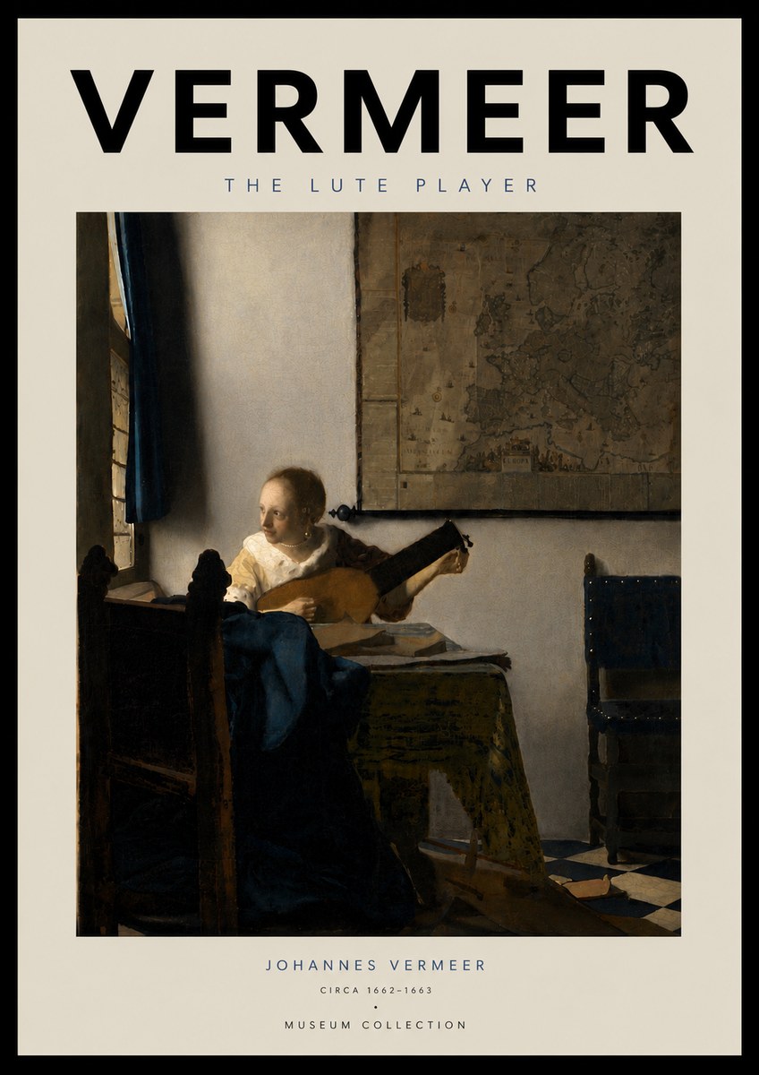 Vermeer The Lute Player No5 - Juliste