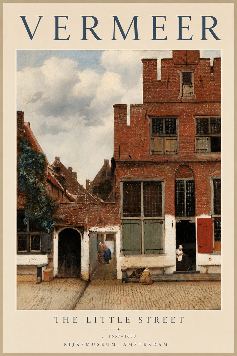 Vermeer The Little Street No5 - Juliste