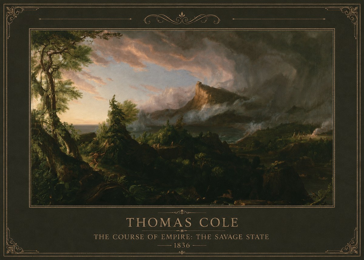 Thomas Cole The Course of Empire: the Savage State I No1 - Juliste