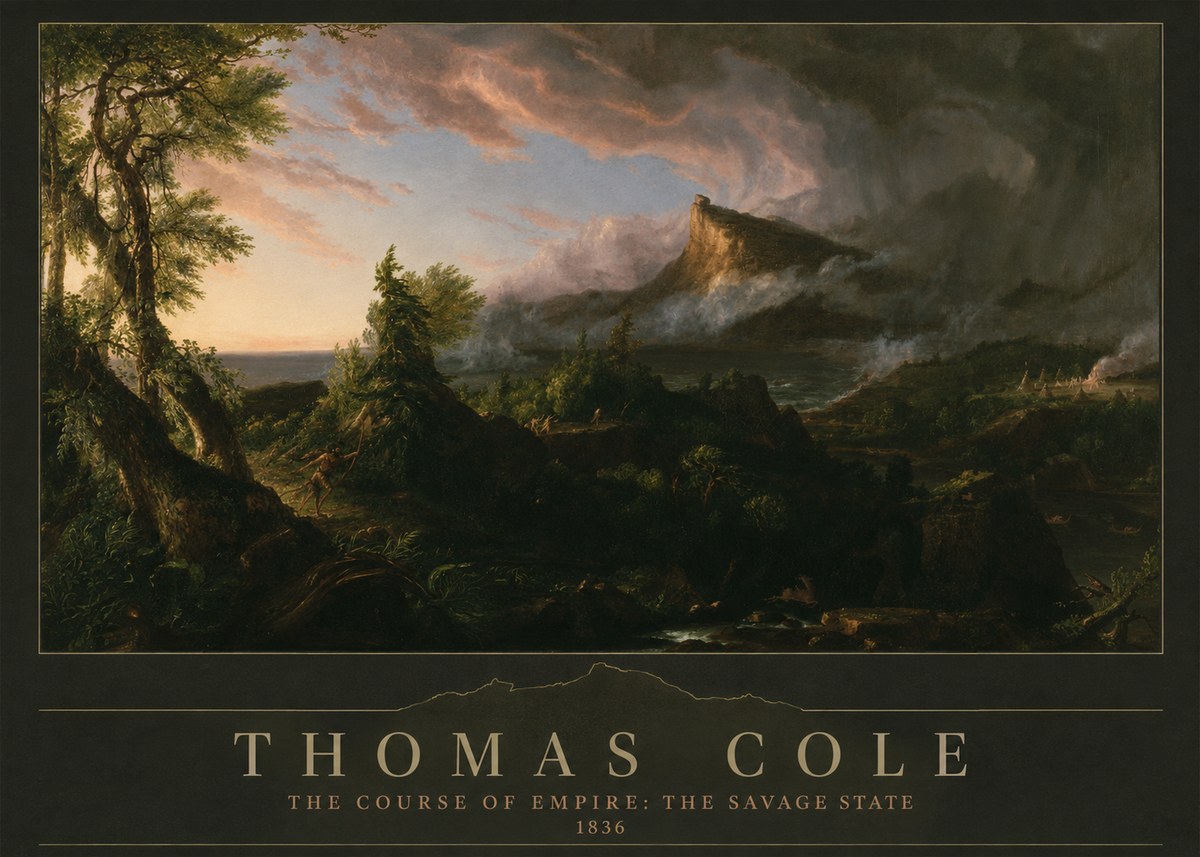 Thomas Cole The Course of Empire: the Savage State I No3 - Juliste