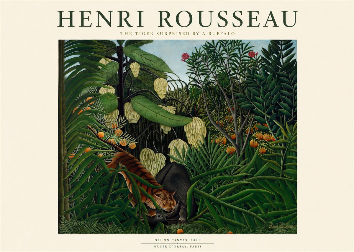 Rousseau The Tiger Surprised by a Buffalo No1 - Juliste