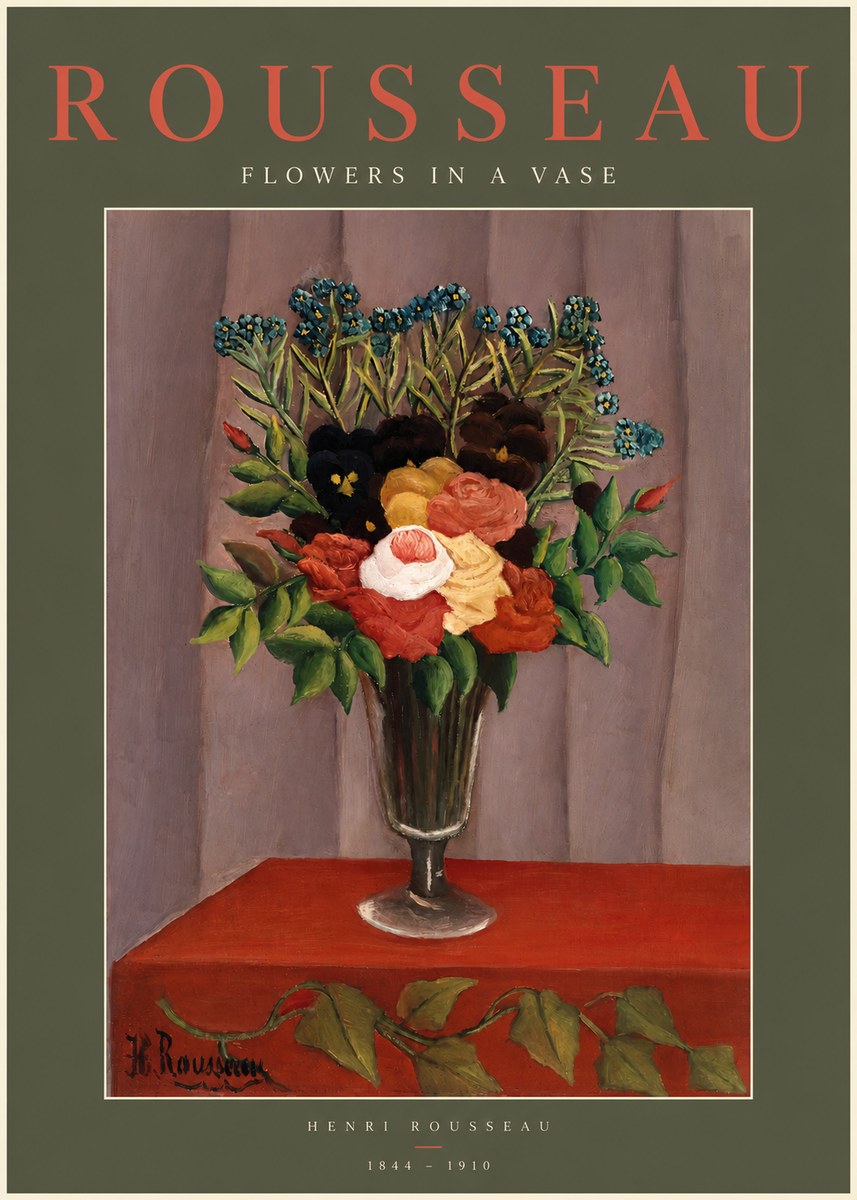 Rousseau Flowers in a Vase No2 - Juliste