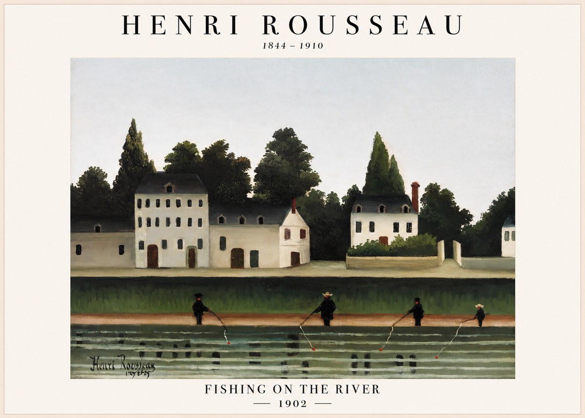 Rousseau Fishing on the River No1 - Juliste