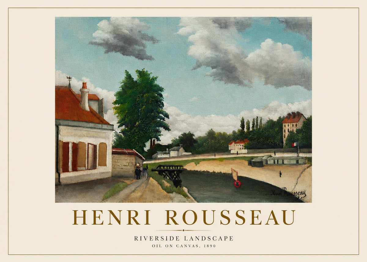 Rousseau Riverside Landscape No5 - Juliste