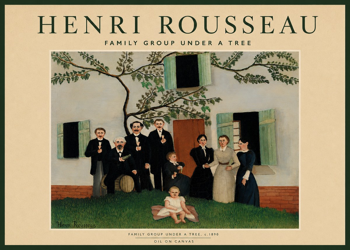 Rousseau Family Group Under a Tree No2 - Juliste