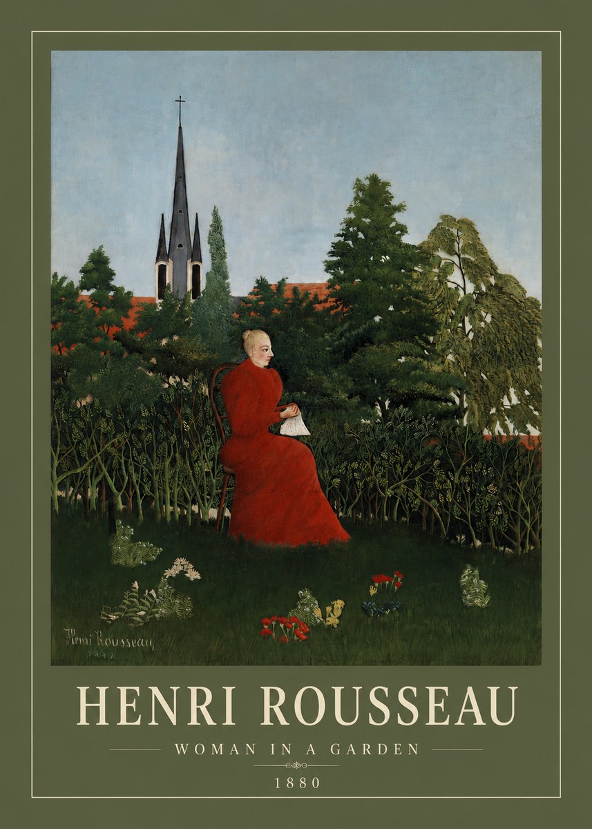 Rousseau Woman in a Garden No2 - Juliste
