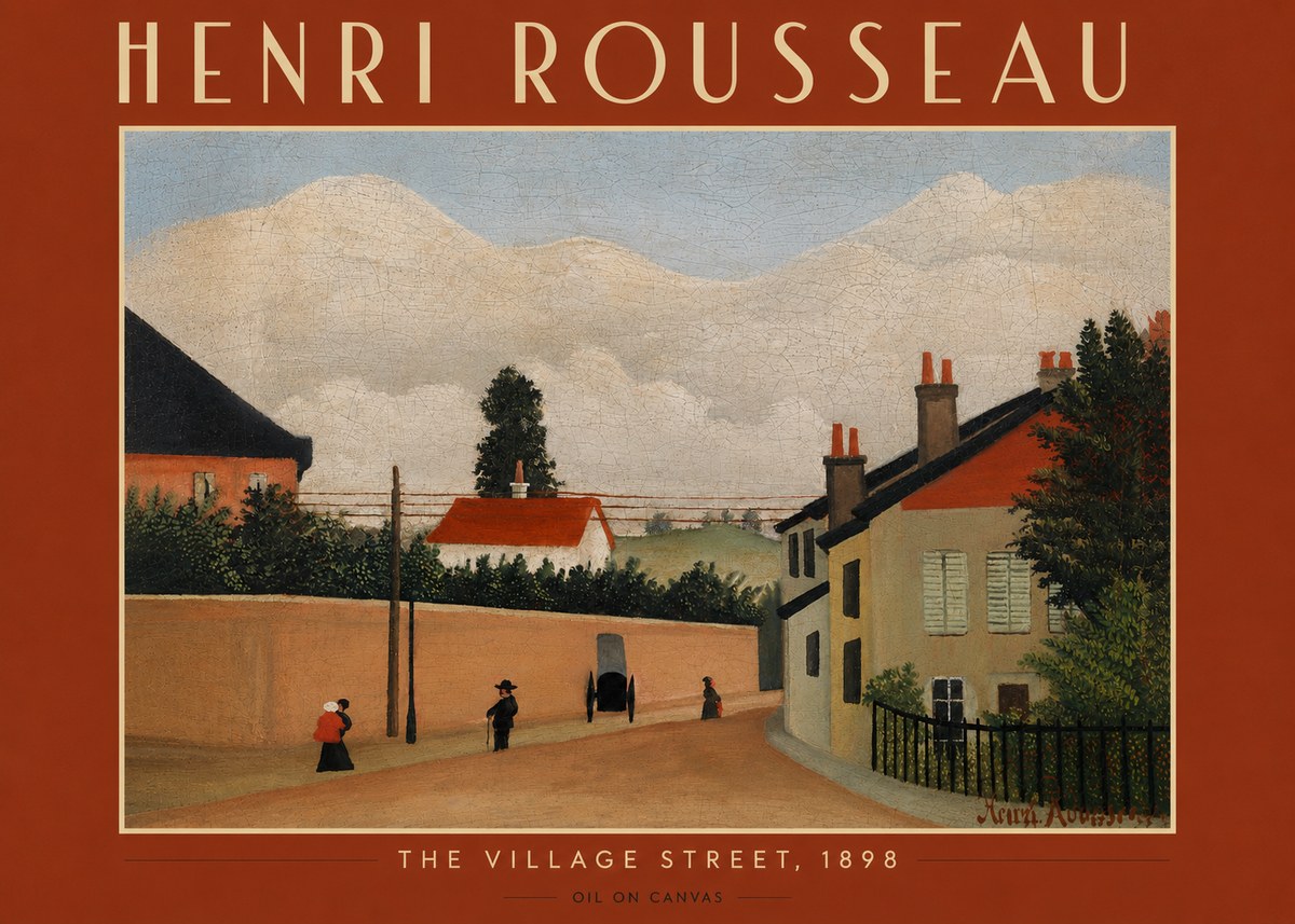 Rousseau The Village Street No4 - Juliste