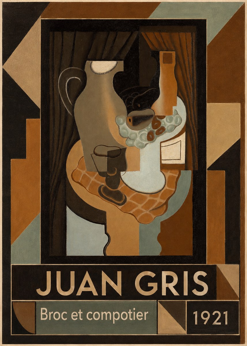 Juan Gris Broc Et Compotier No1 - Juliste