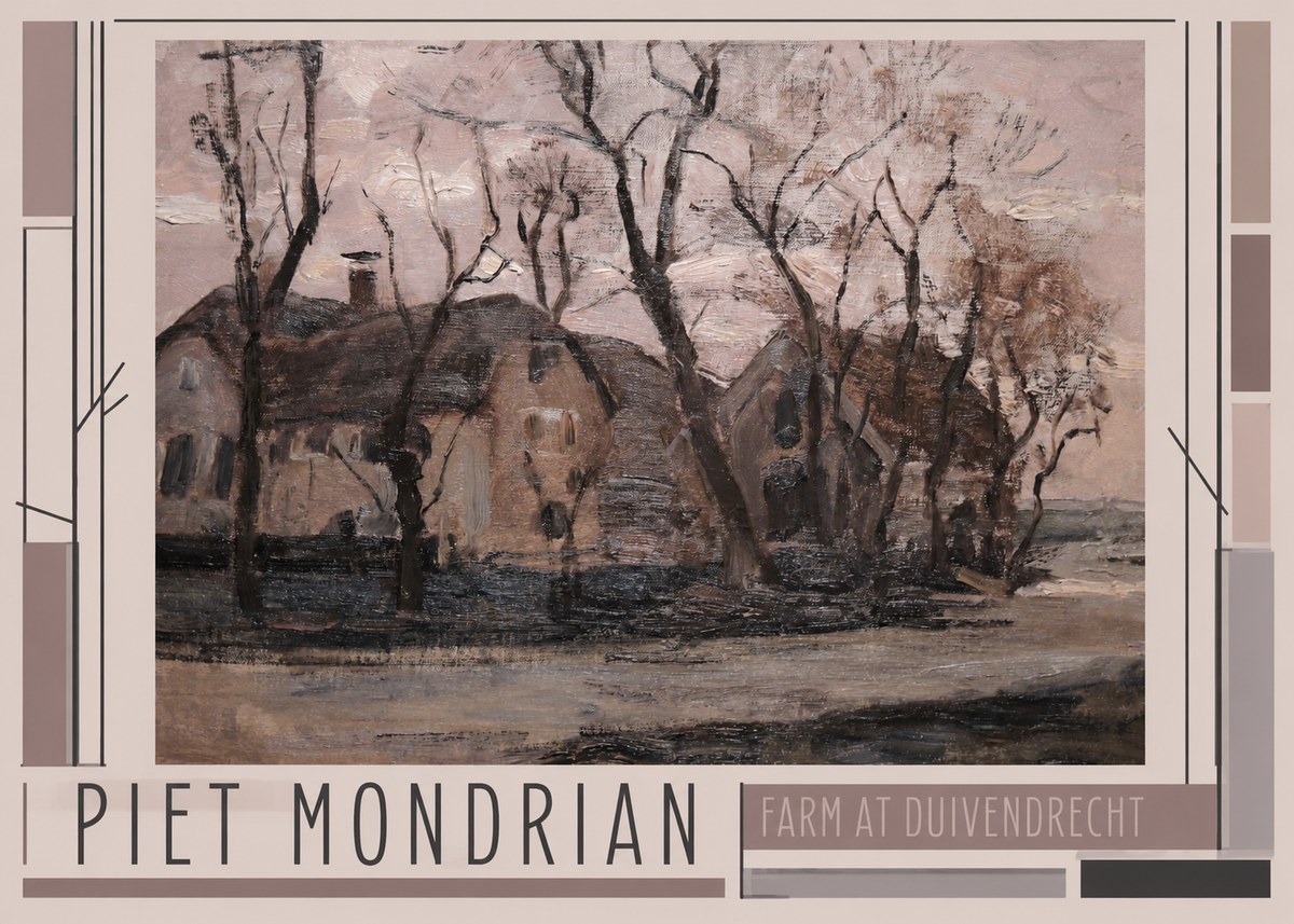 Piet Mondrian Farm at Duivendrecht No1 - Juliste