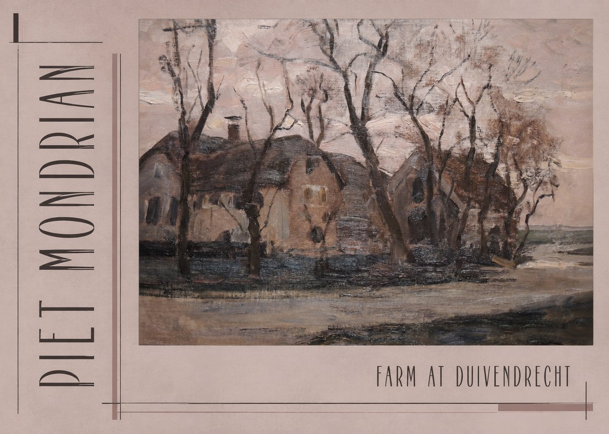 Piet Mondrian Farm at Duivendrecht No3 - Juliste