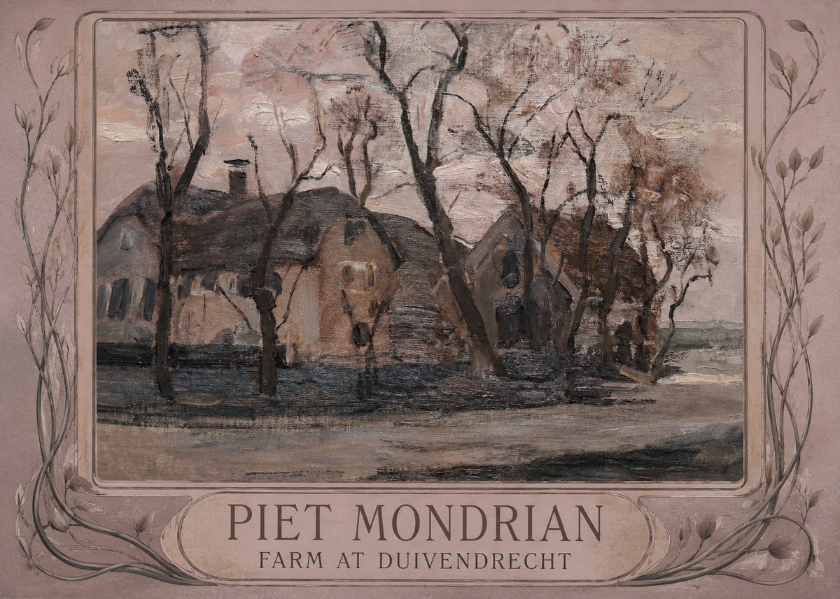 Piet Mondrian Farm at Duivendrecht No4 - Juliste