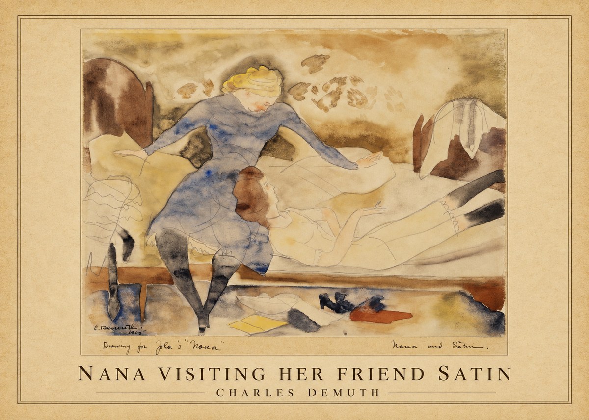 Charles Demuth Nana Visiting Her Friend Satin No1 - Juliste
