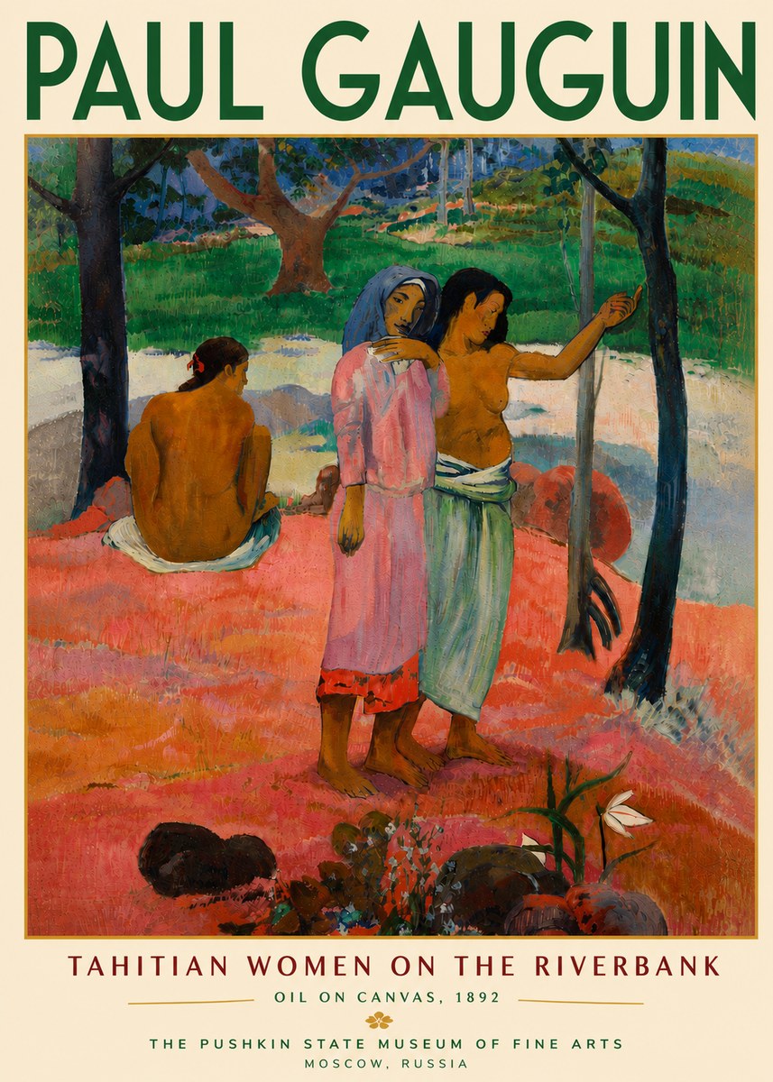 Paul Gauguin Tahitian Women on the Riverbank No6 - Juliste