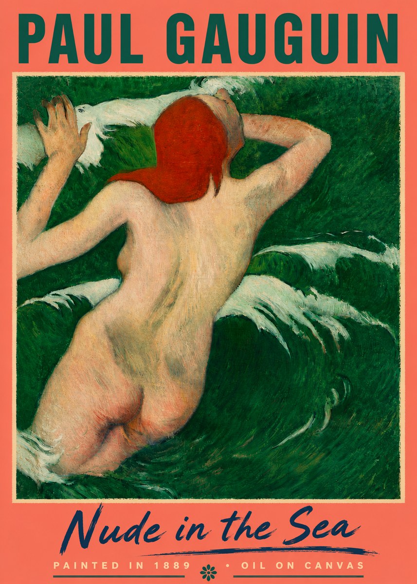 Paul Gauguin Nude in the Sea No5 - Juliste