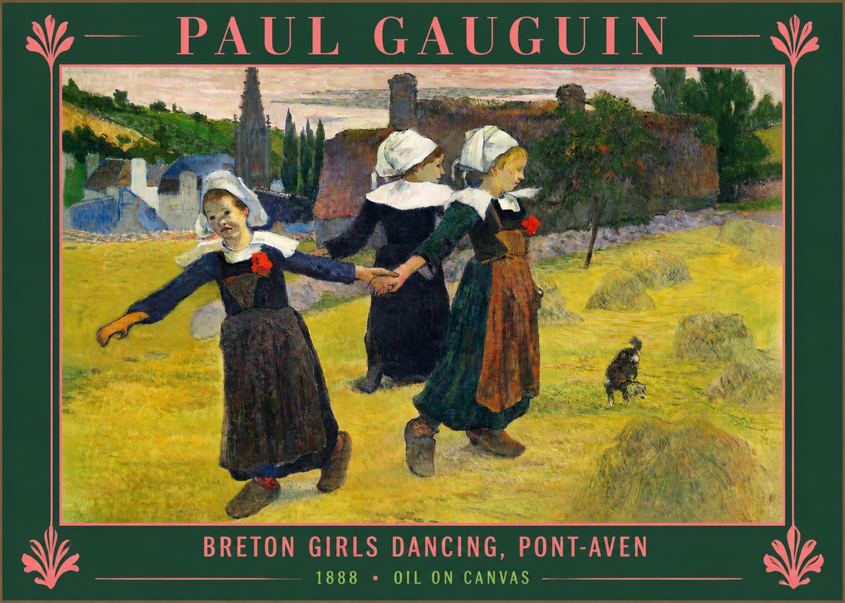 Paul Gauguin Breton Girls Dancing, Pont-aven No2 - Juliste