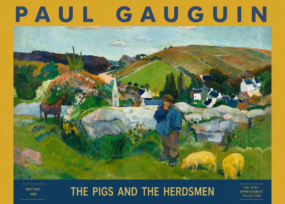 Paul Gauguin The Pigs and the Herdsmen No3 - Juliste