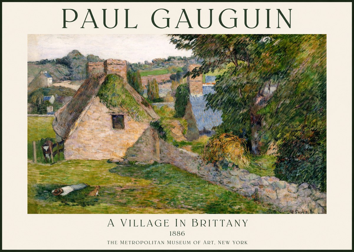 Paul Gauguin A Village in Brittany No1 - Juliste