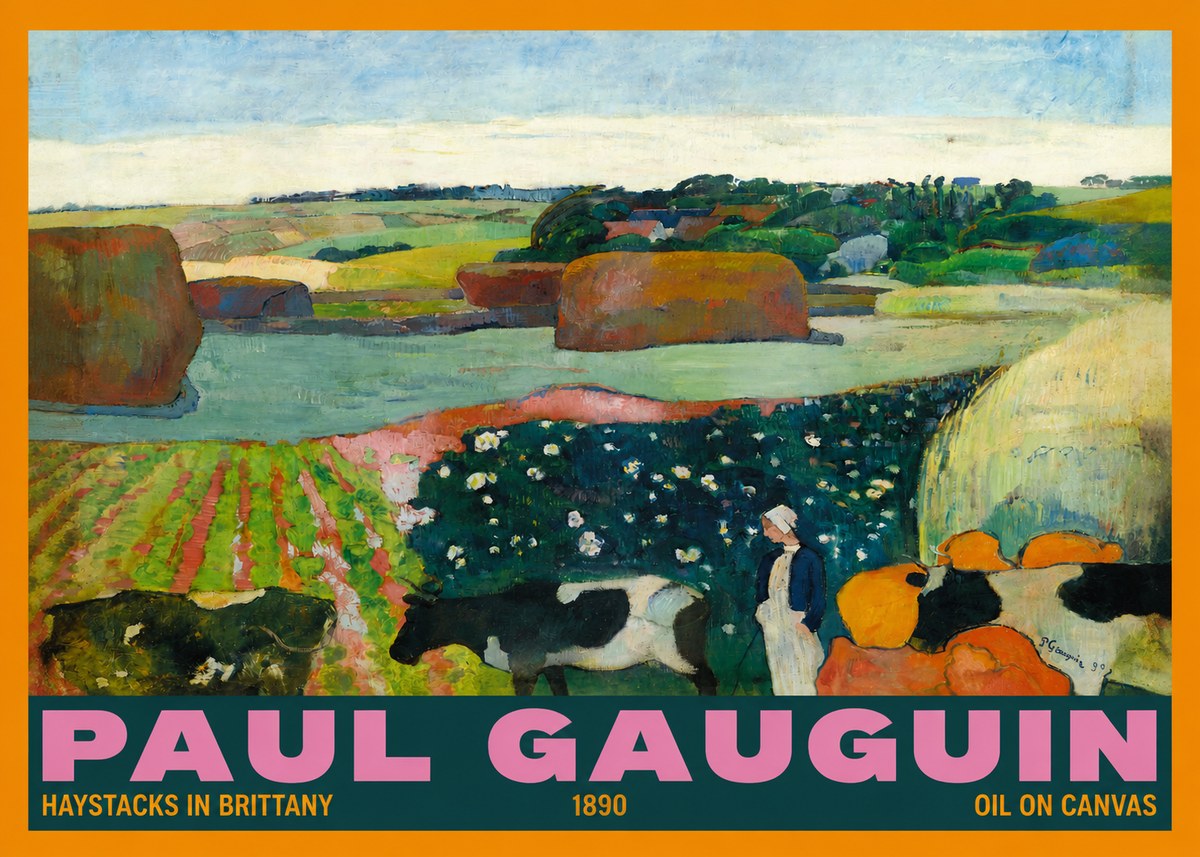 Paul Gauguin Landscape with Haystacks No6 - Juliste