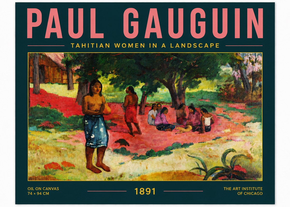 Paul Gauguin Tahitian Women on the Road No6 - Juliste