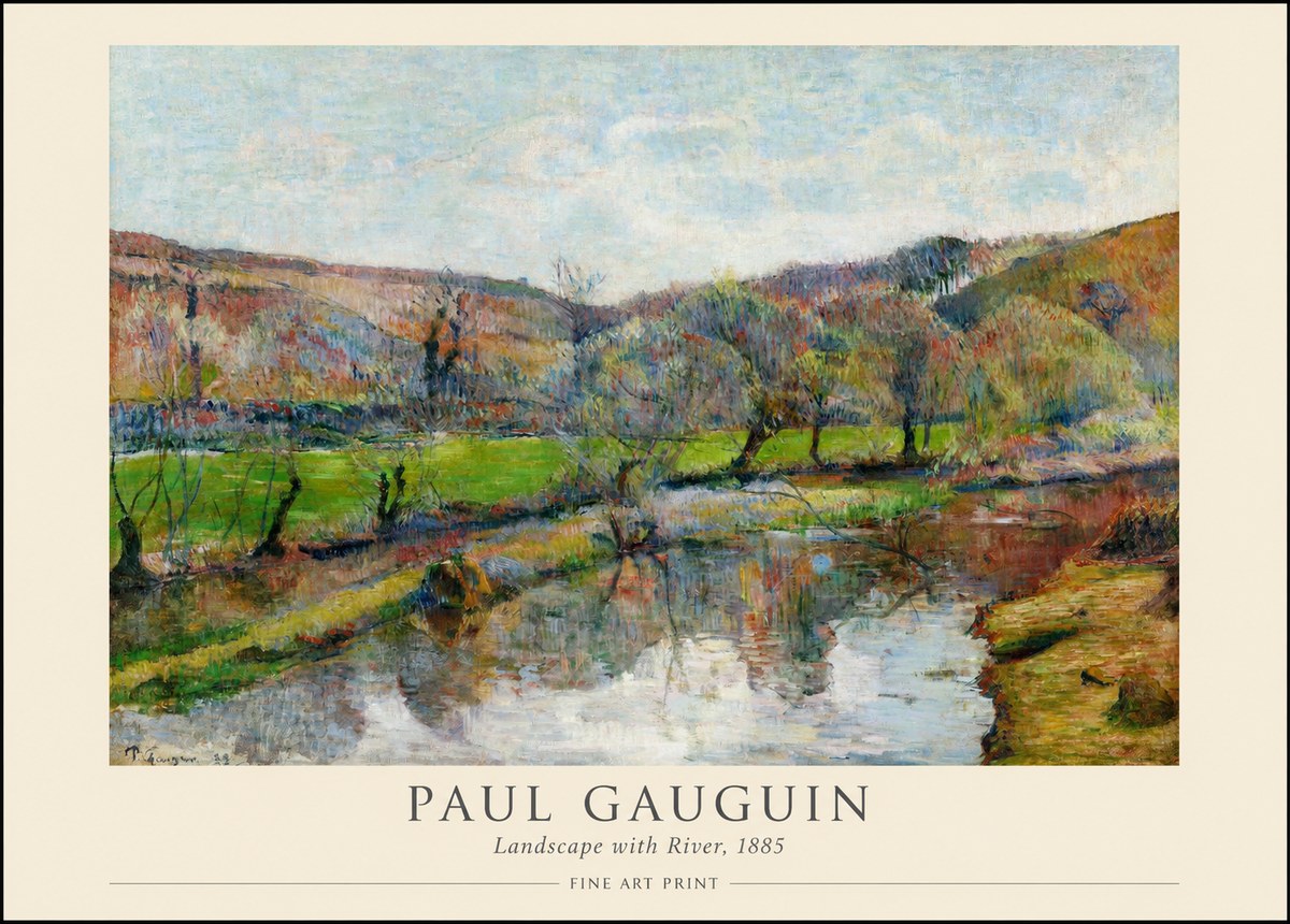 Paul Gauguin Landscape with River, 1885 No1 - Juliste