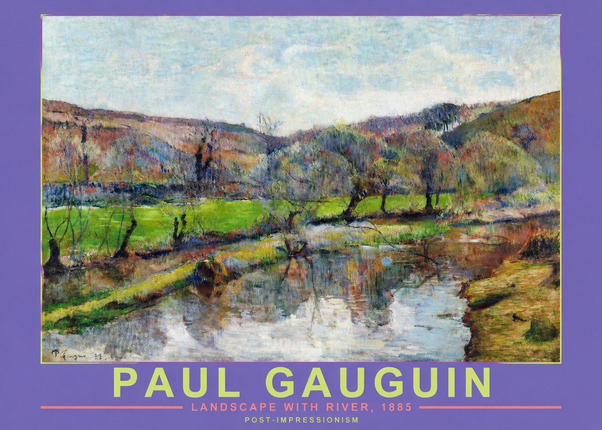 Paul Gauguin Landscape with River, 1885 No2 - Juliste