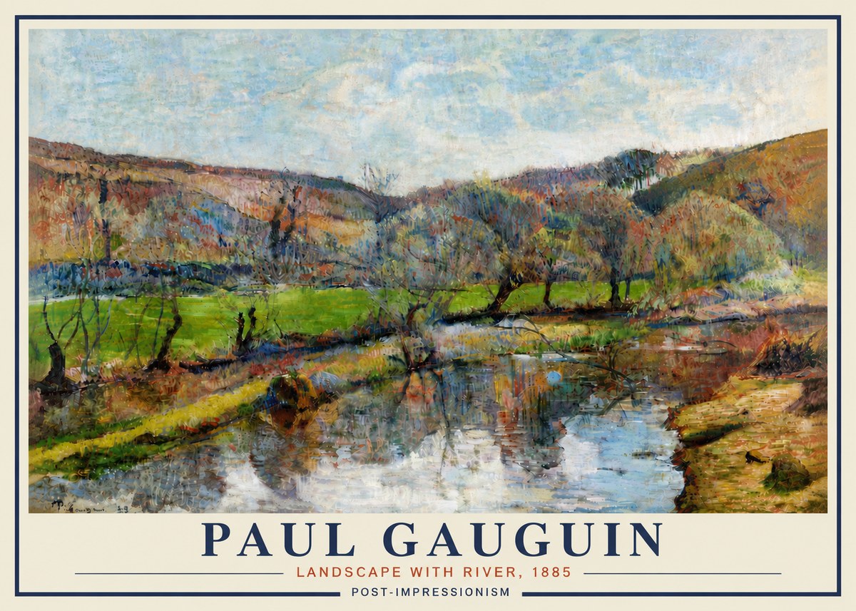 Paul Gauguin Landscape with River, 1885 No5 - Juliste