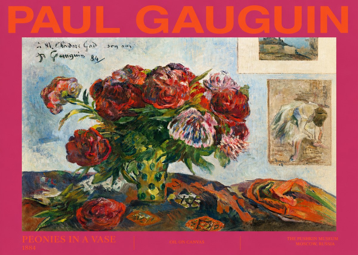 Paul Gauguin Peonies in a Vase No2 - Juliste