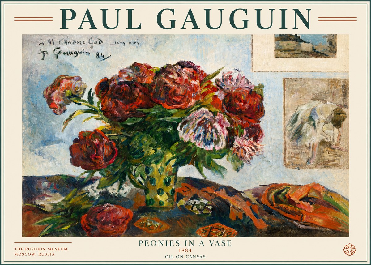 Paul Gauguin Peonies in a Vase No3 - Juliste