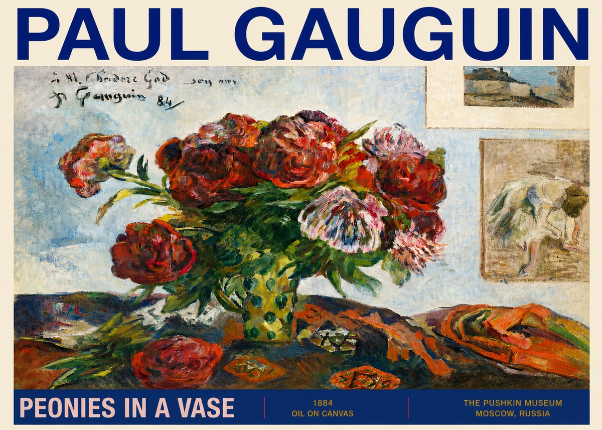Paul Gauguin Peonies in a Vase No4 - Juliste