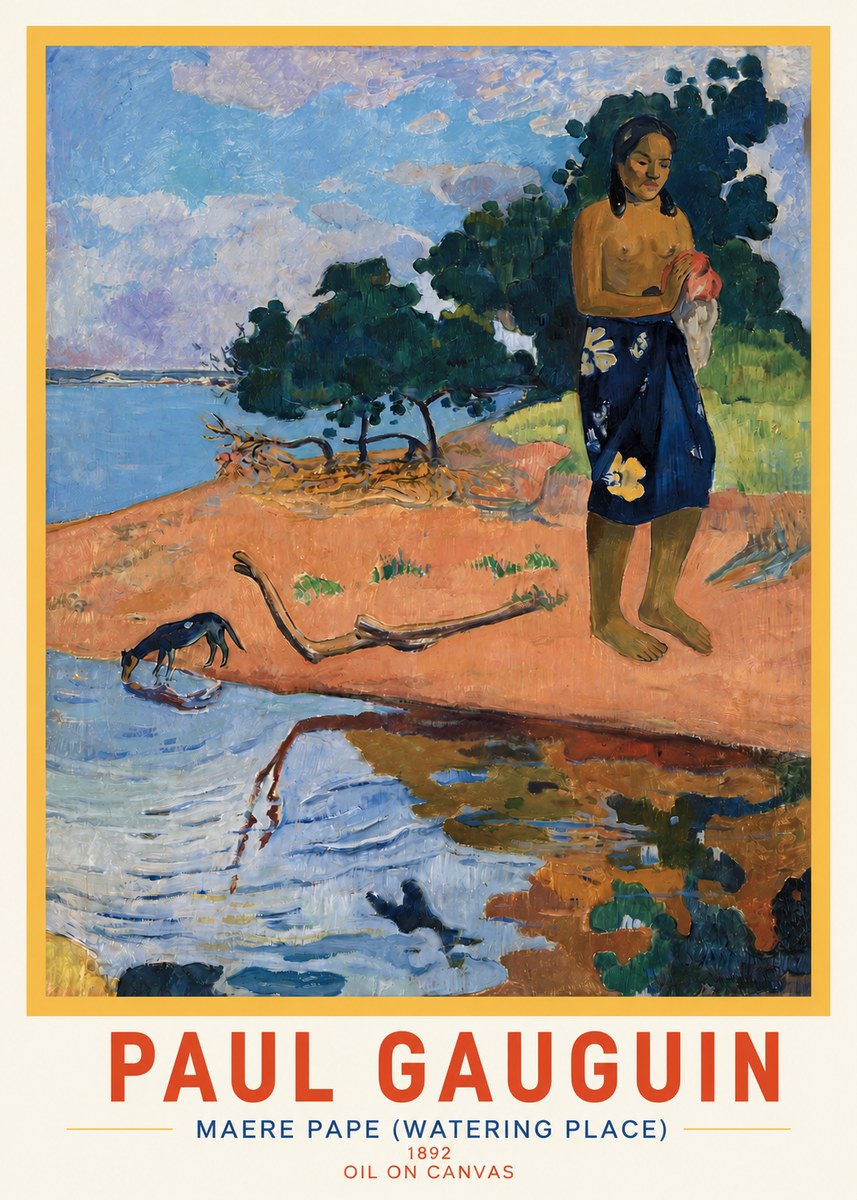 Paul Gauguin Maere Pape (Watering Place) No3 - Juliste