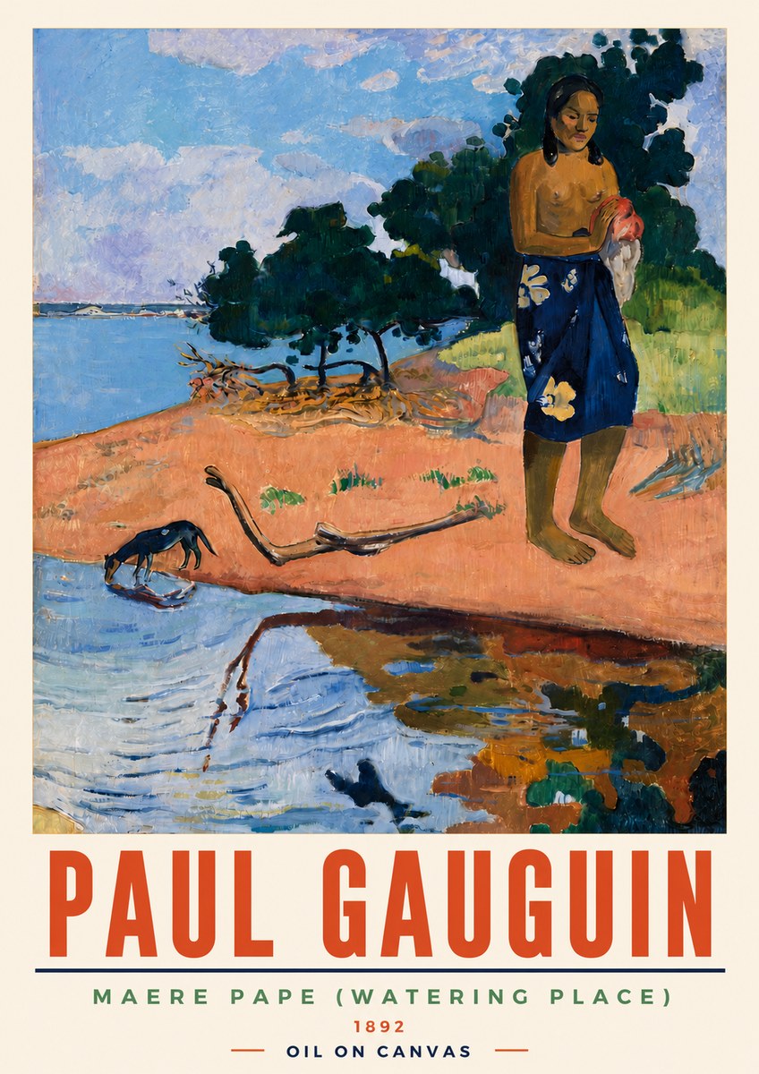 Paul Gauguin Maere Pape (Watering Place) No5 - Juliste