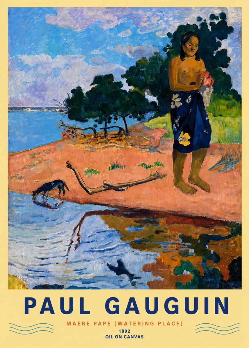 Paul Gauguin Maere Pape (Watering Place) No6 - Juliste