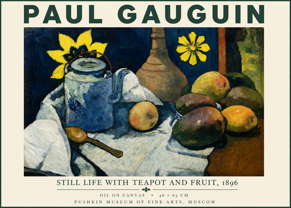 Paul Gauguin Still Life with Teapot and Fruit, 1896 No5 - Juliste