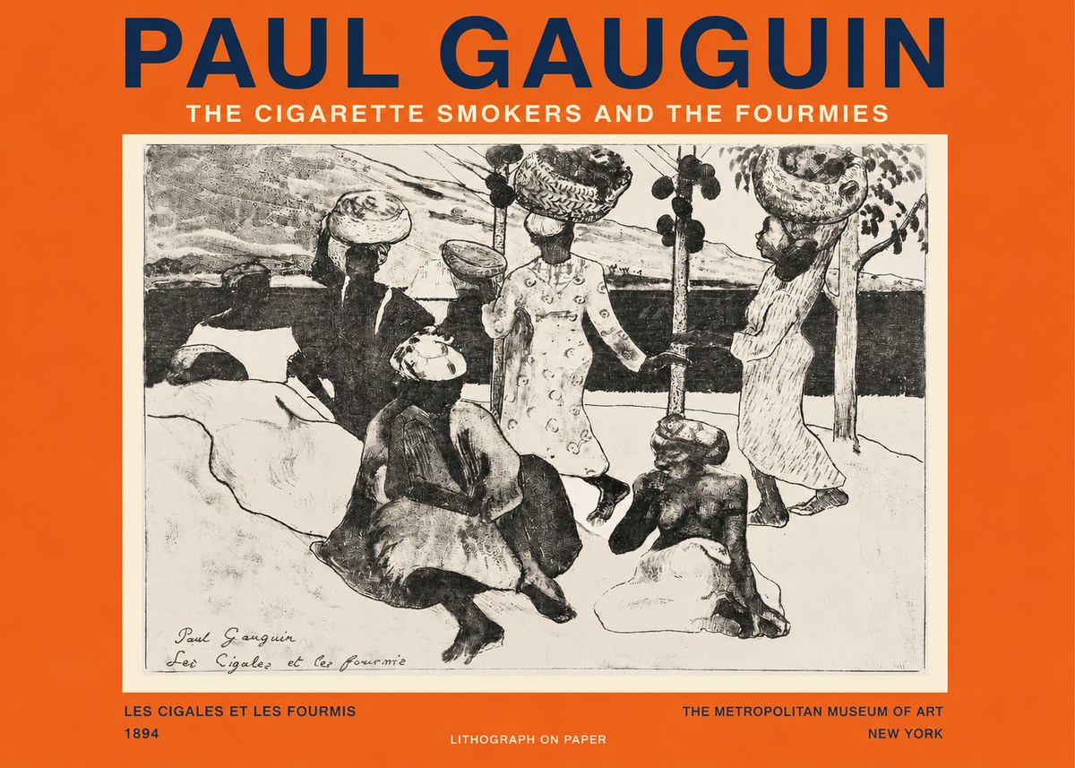 Paul Gauguin The Cigarette Smokers and the Fourmies No2 - Juliste