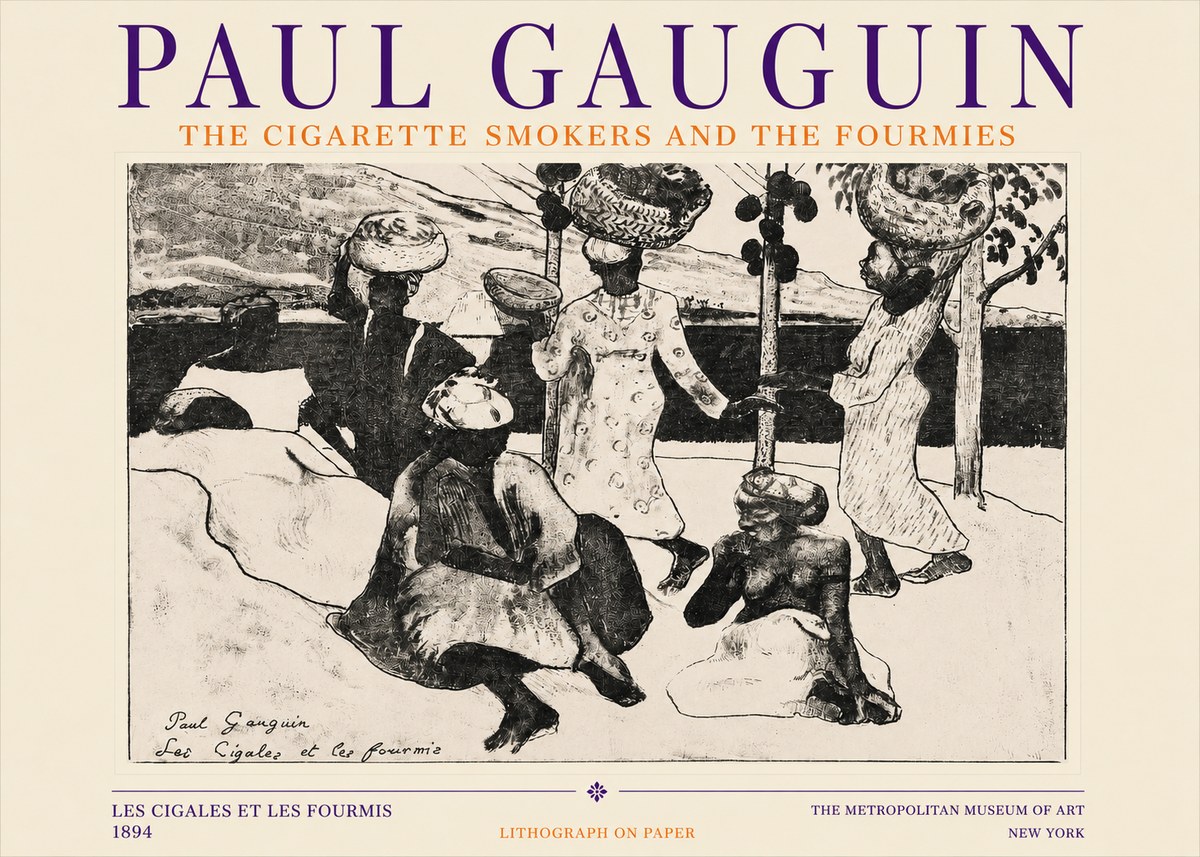 Paul Gauguin The Cigarette Smokers and the Fourmies No3 - Juliste