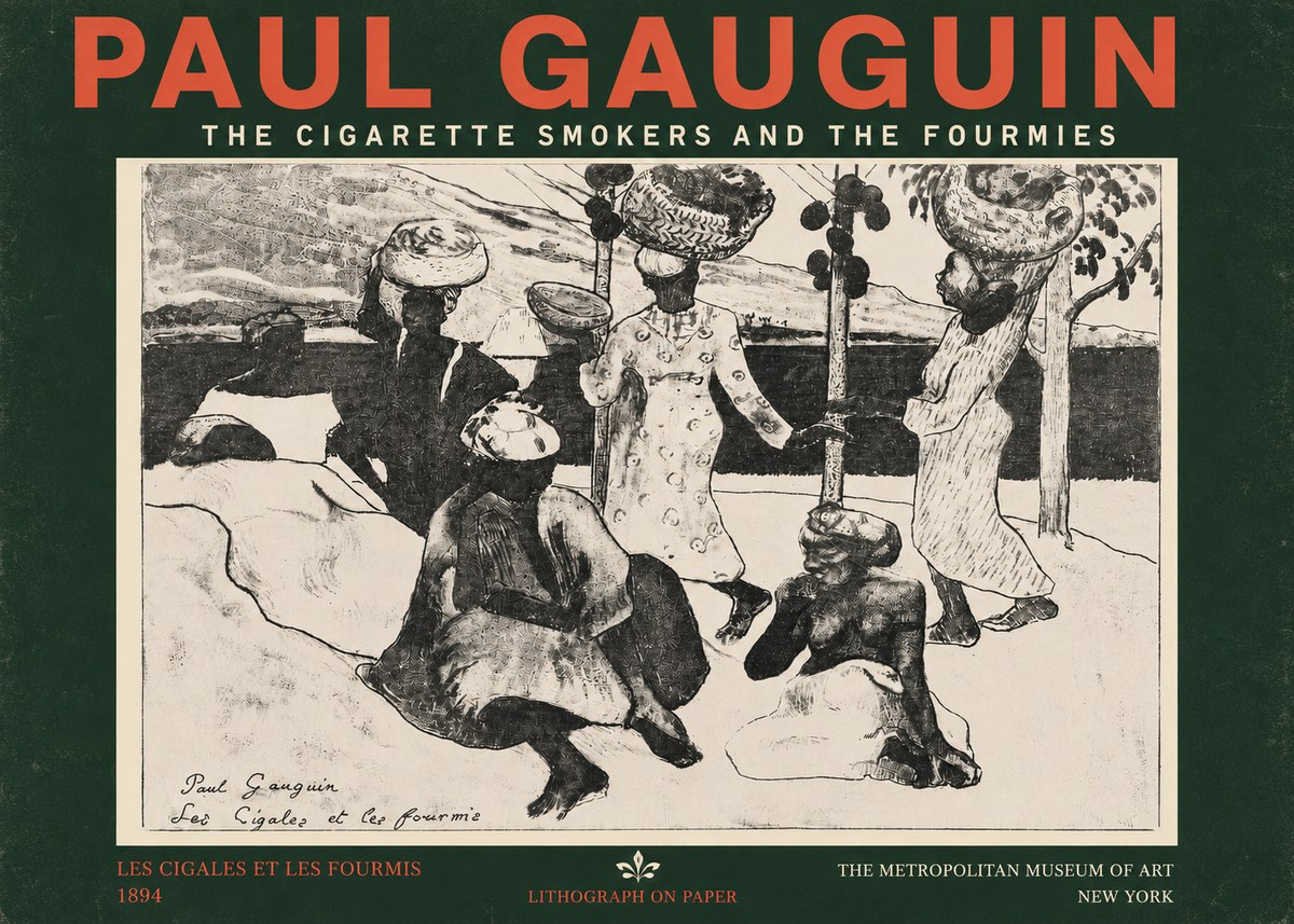Paul Gauguin The Cigarette Smokers and the Fourmies No4 - Juliste