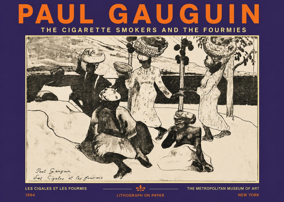Paul Gauguin The Cigarette Smokers and the Fourmies No5 - Juliste