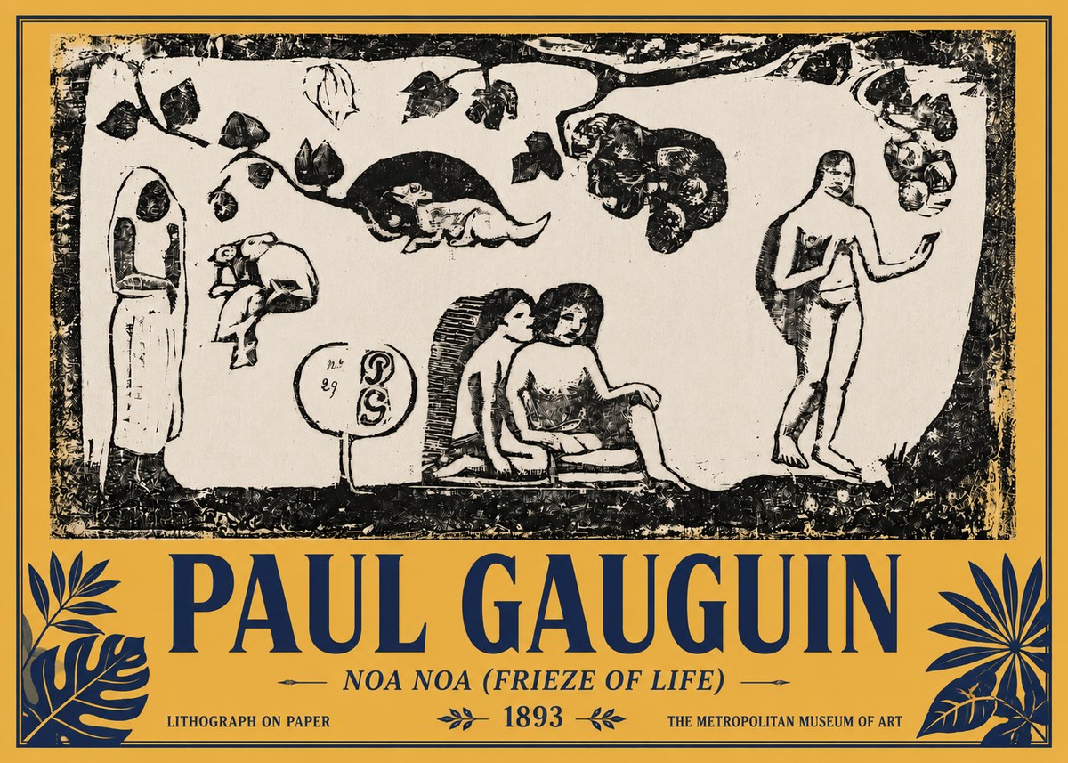 Paul Gauguin Noa Noa (Frieze of Life) No4 - Juliste