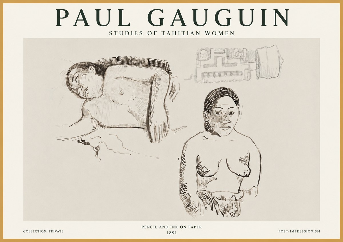 Paul Gauguin Studies of Tahitian Women No1 - Juliste