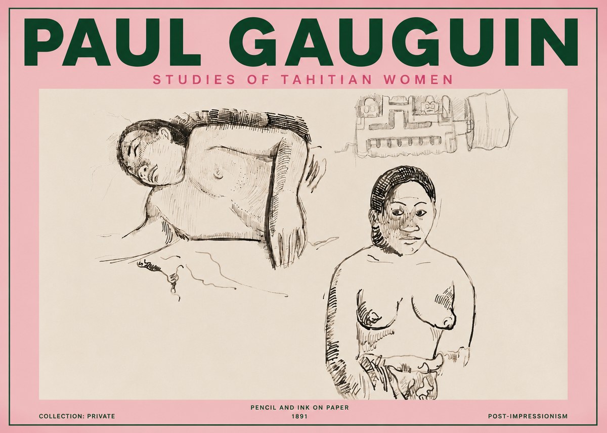 Paul Gauguin Studies of Tahitian Women No3 - Juliste
