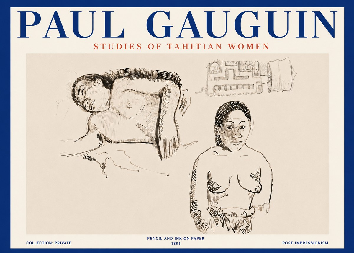 Paul Gauguin Studies of Tahitian Women No4 - Juliste