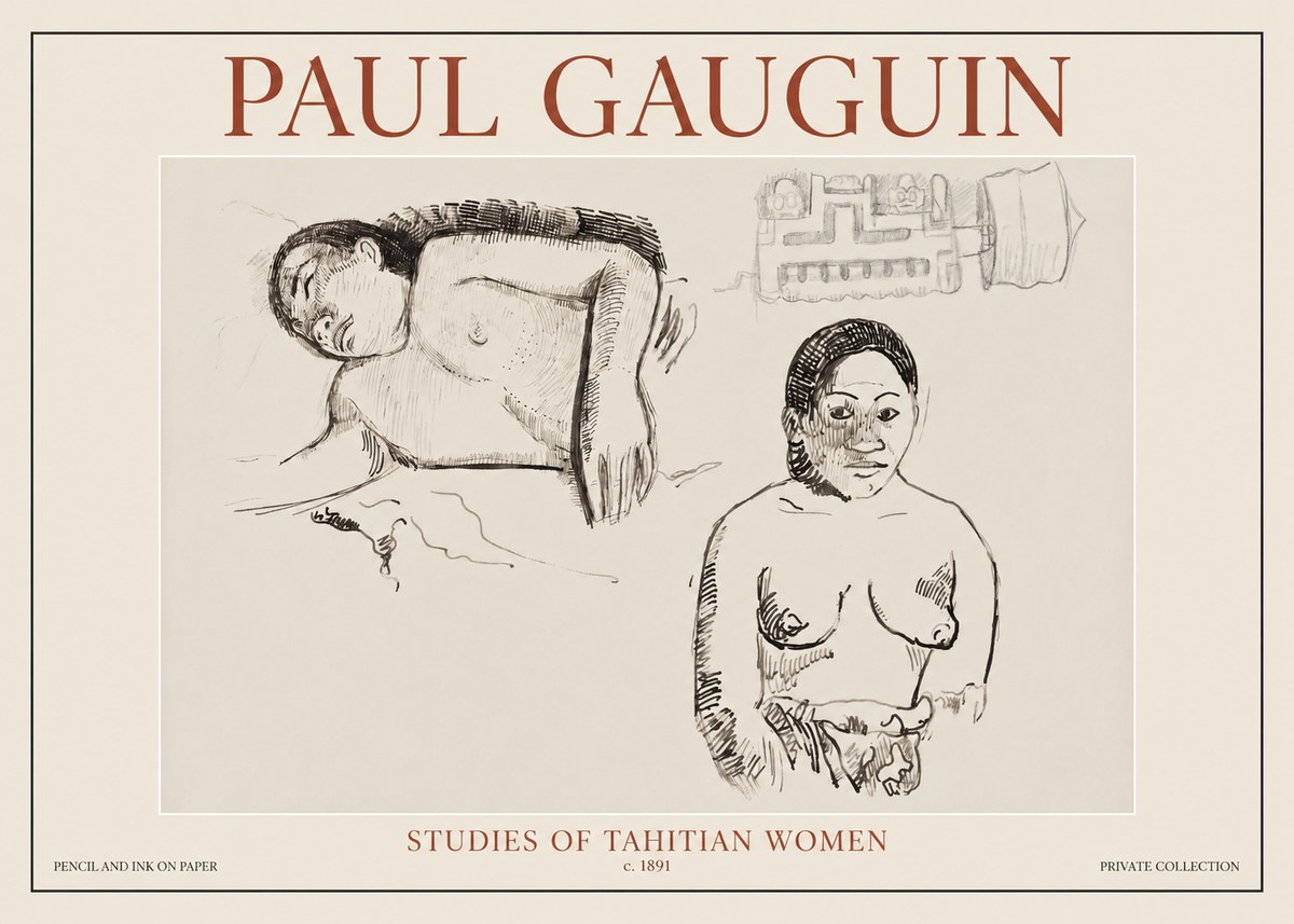 Paul Gauguin Studies of Tahitian Women No6 - Juliste