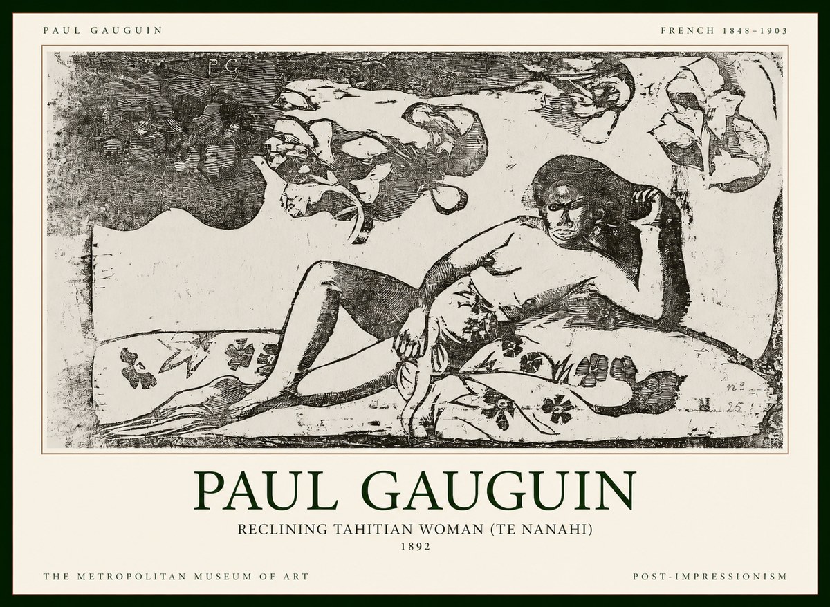 Paul Gauguin Reclining Tahitian Woman (Te Nanahi) No1 - Juliste