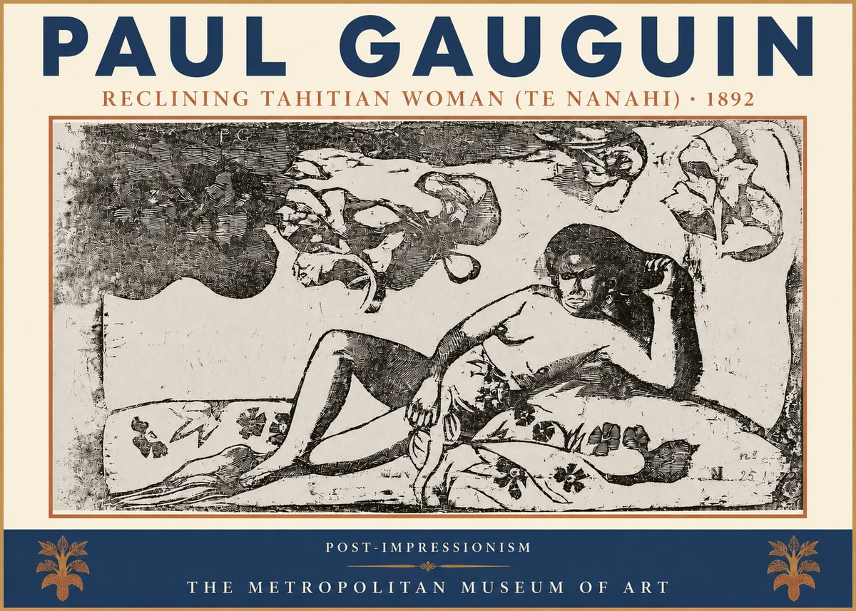 Paul Gauguin Reclining Tahitian Woman (Te Nanahi) No3 - Juliste