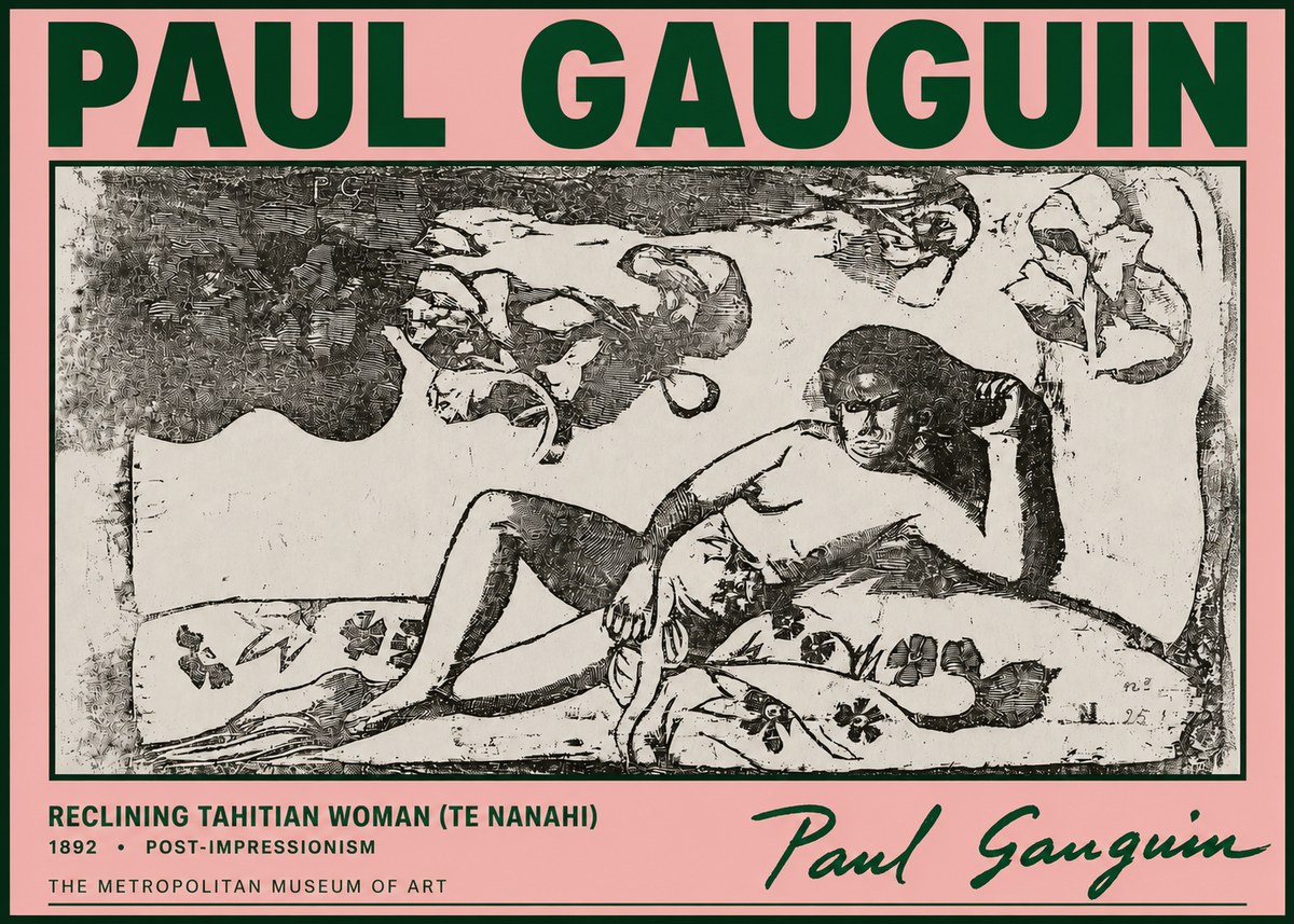 Paul Gauguin Reclining Tahitian Woman (Te Nanahi) No4 - Juliste