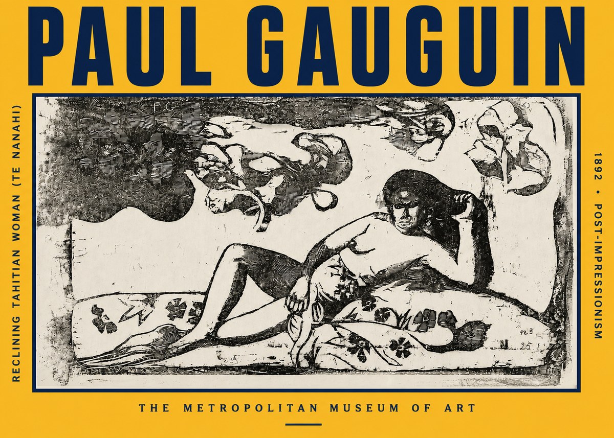 Paul Gauguin Reclining Tahitian Woman (Te Nanahi) No5 - Juliste