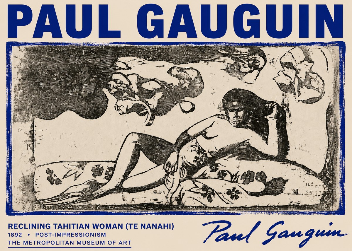Paul Gauguin Reclining Tahitian Woman (Te Nanahi) No6 - Juliste