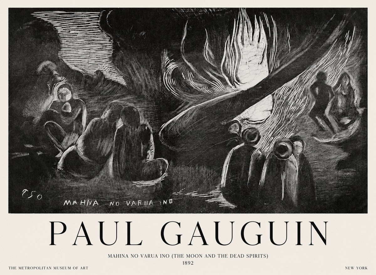 Paul Gauguin Mahina No Varua Ino (the Moon and the Dead Spirits) No1 - Juliste