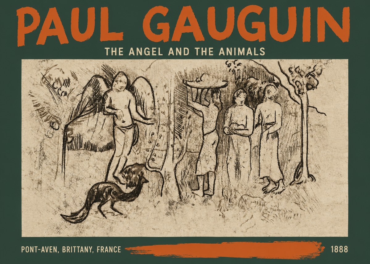 Paul Gauguin The Angel and the Animals No2 - Juliste